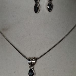 Majestic Topaz SET STERLING SILVER  Necklace and EARRINGS 10.5 grams
